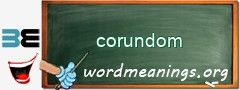 WordMeaning blackboard for corundom